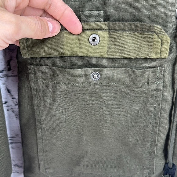 TNF Urban Utility Flannel-Lined Cargo Military Jacket Army Green SMALL EUC! - Picture 7 of 8